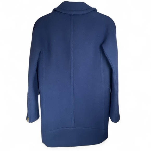 NEW J.CREW ZIPPED COAT IN STADIUM-CLOTH DARK NAVY GOLD ZIPPER MSRP$ 365 SIZE 000 - Picture 2 of 8